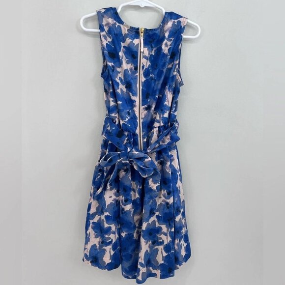 Crewcuts Blue Floral Belted Shift Dress Girls 7 - Picture 2 of 7